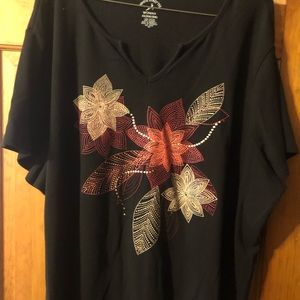 Black White Stag Tee 4XL 26W/28W